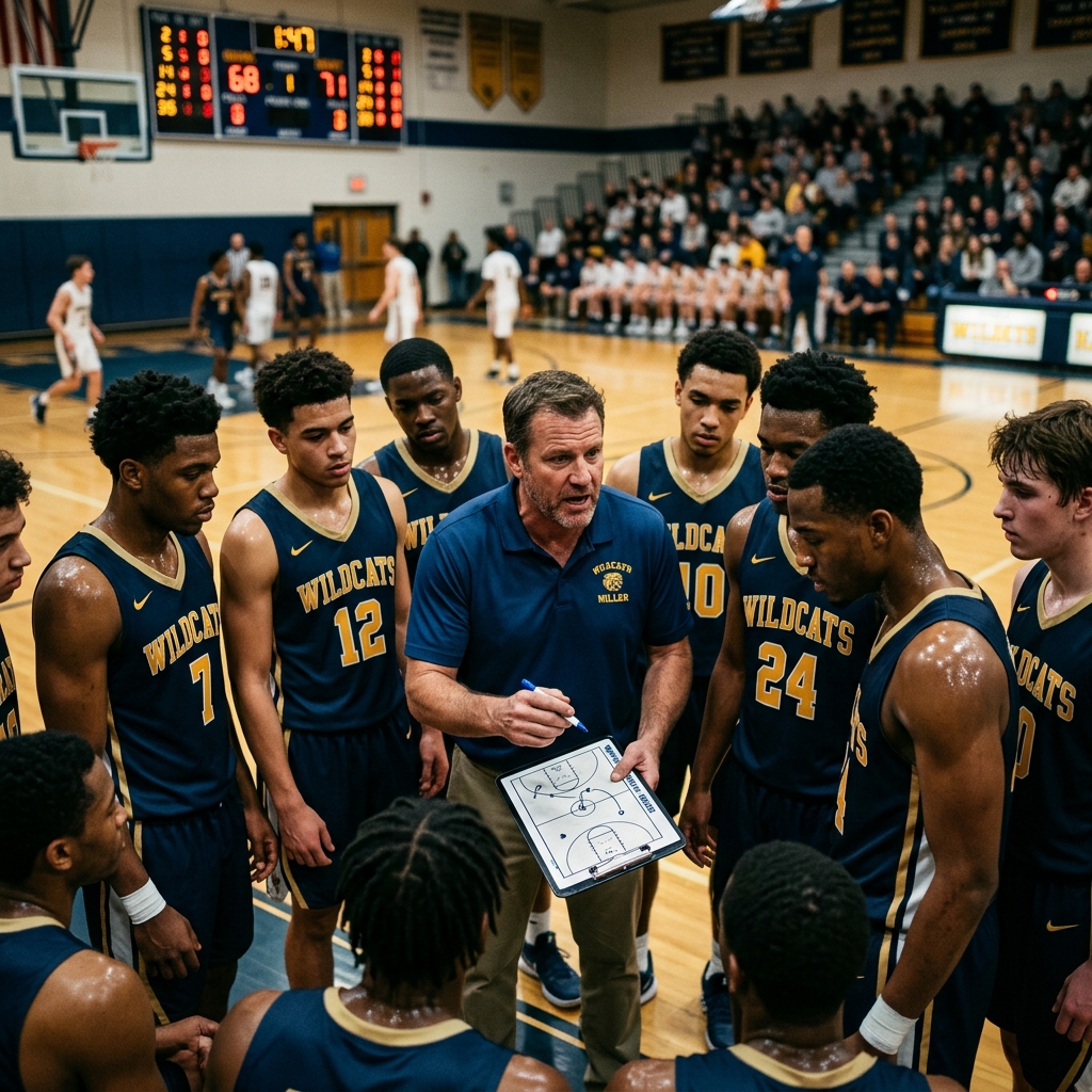 Varsity Basketball Huddle