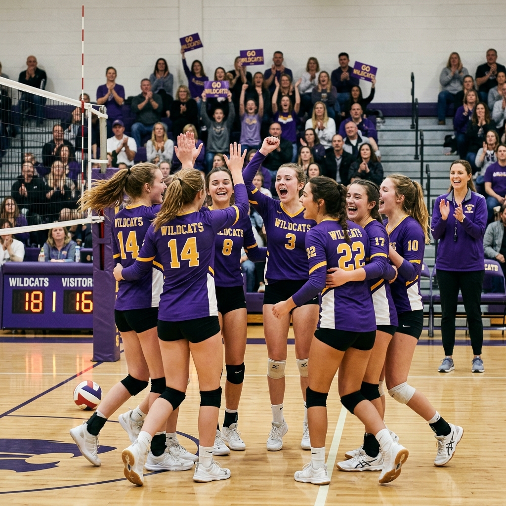 Varsity Volleyball Team Celebration